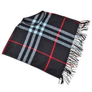 NEW Toddler Tartan Cape 2T 3T 4T Plaid poncho with Fringe, Navy